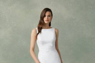 vestido novia cuello barco