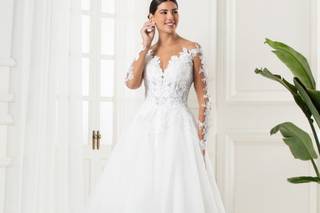 vestidos de novia corte princesa con manga