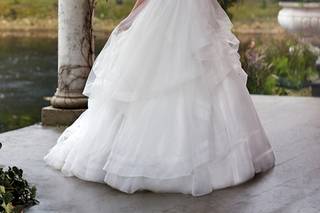 vestido de novia corte princesa con holanes