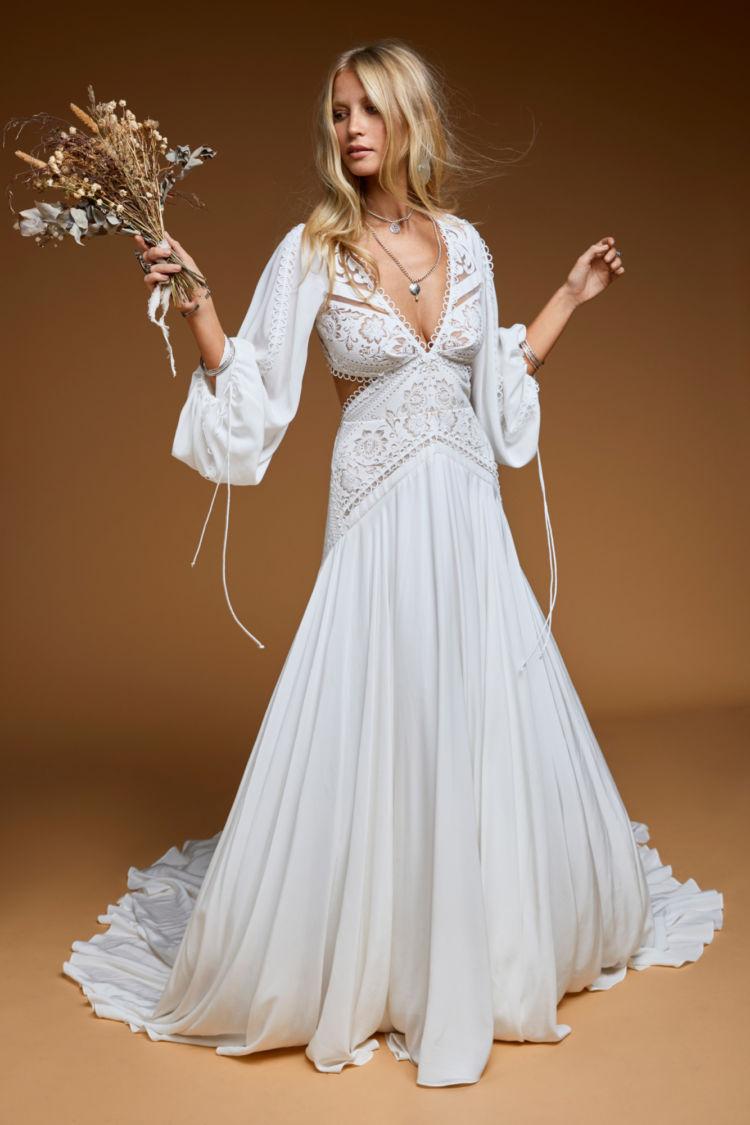 55 vestidos de novia 'hippie chic' para look lleno de romance glamur - bodas.com.mx