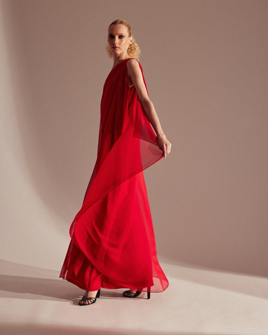 vestido rojo de fiesta largo para boda