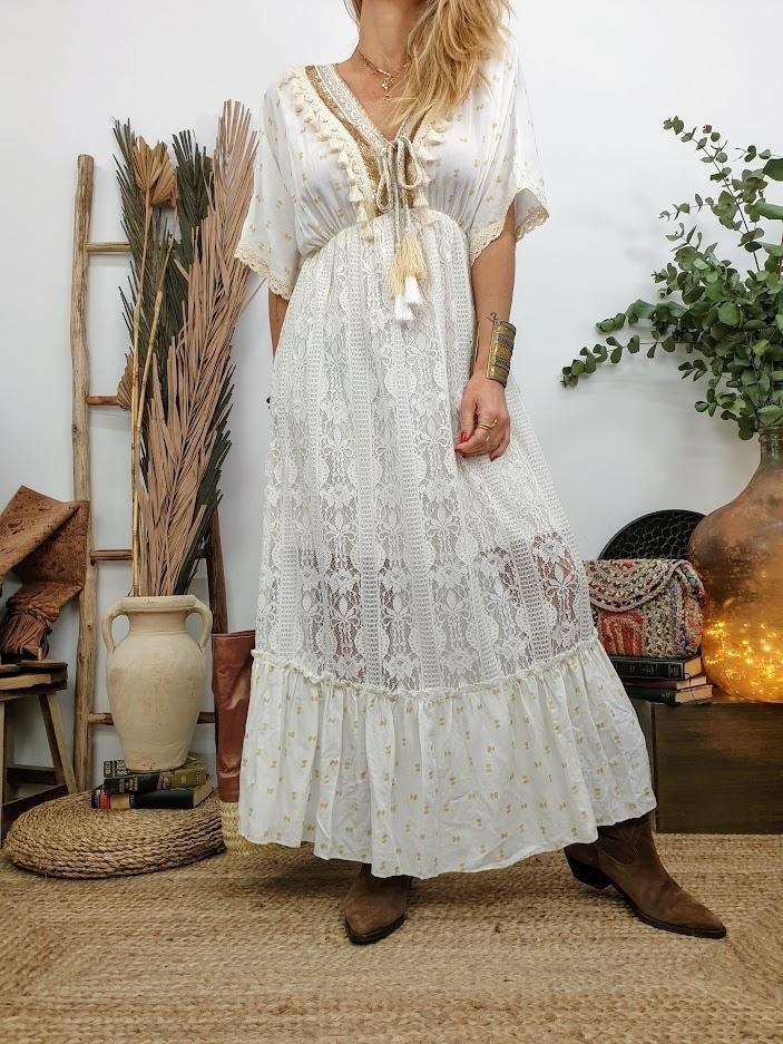 vestido de fiesta blanco para boda en la playa