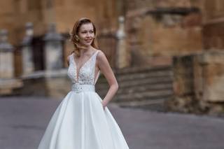 vestido de novia con bolsas