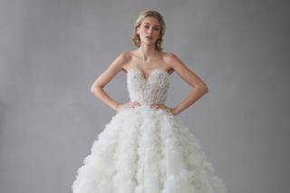 vestido de novia corte princesa con holanes