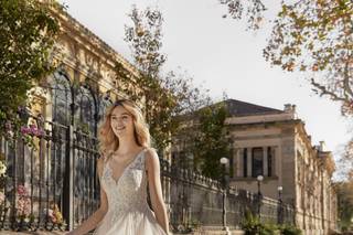 vestido de novia princesa con holanes