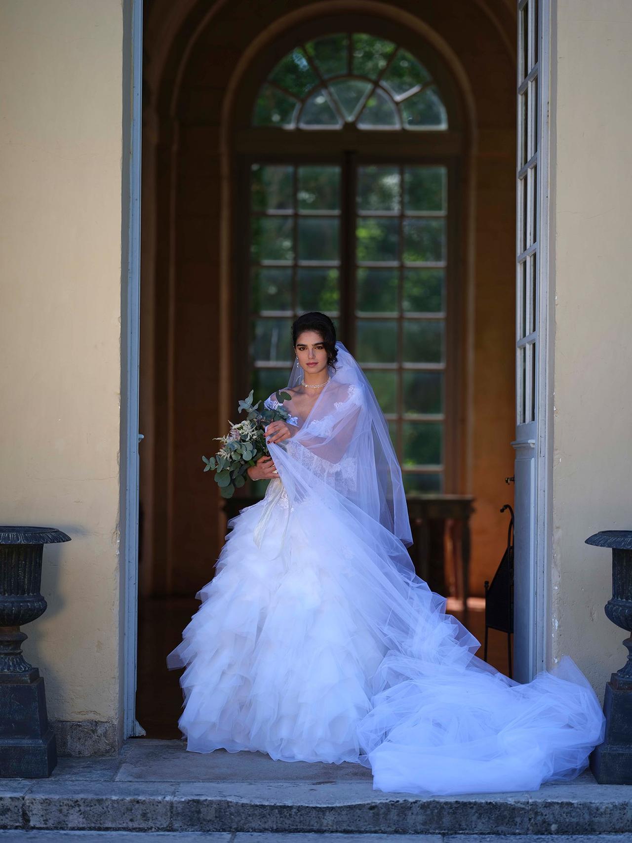 velo novia vestido princesa