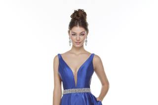 vestido azul rey
