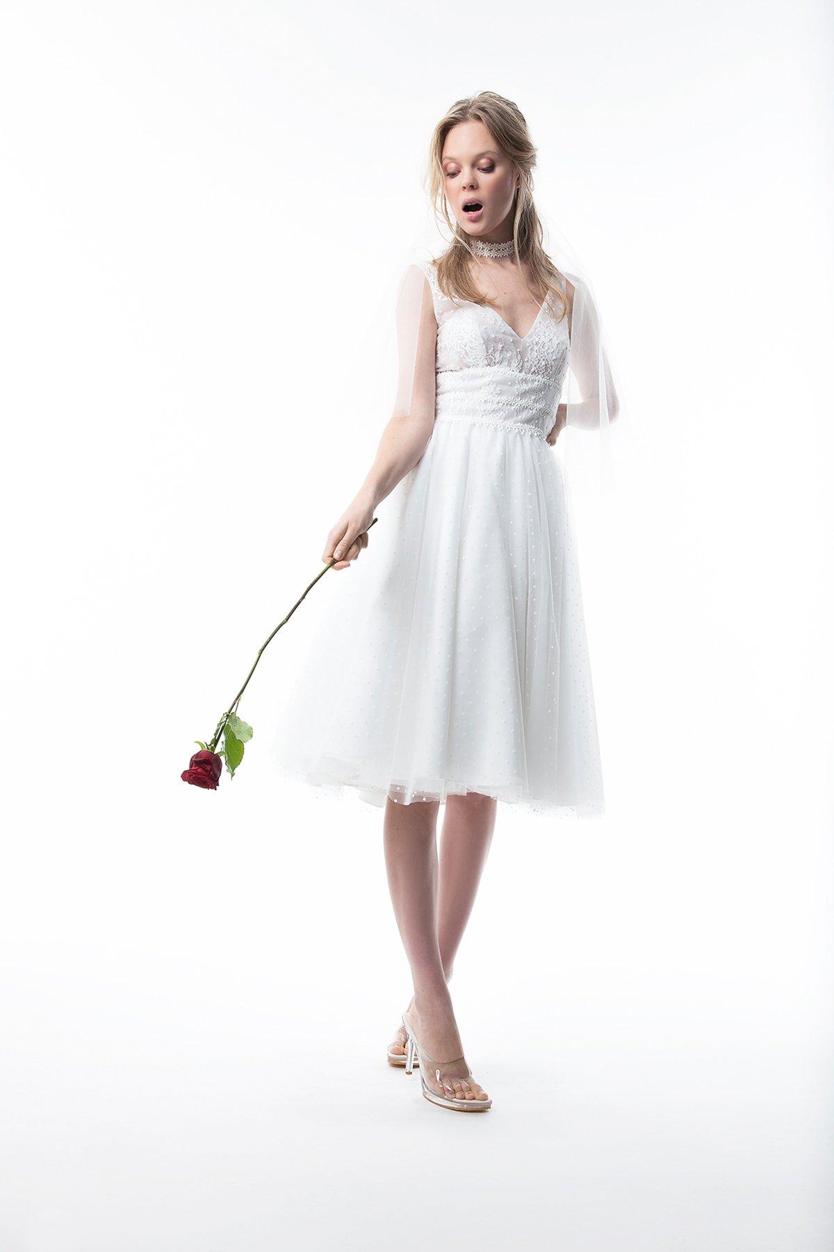 vestido novia civil midi 