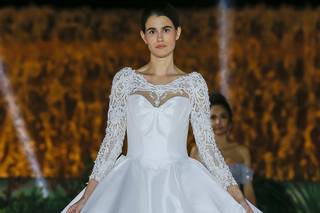 vestido de novia corte princesa con holanes