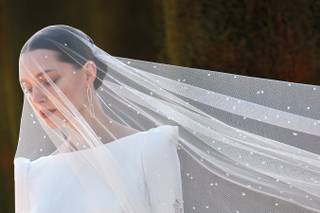 vestido novia cuello barco manga larga