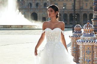 vestido de novia corte princesa con holanes