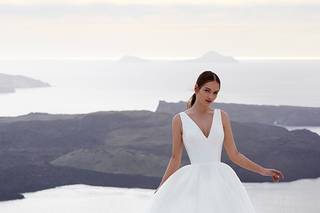 vestido de novia corte princesa con holanes