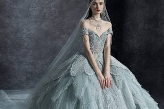 vestido de novia corte princesa con holanes