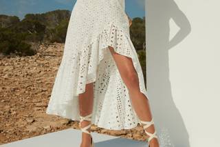 vestido blanco de fiesta estilo boho