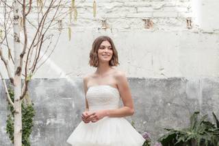 vestido de novia corte princesa con holanes