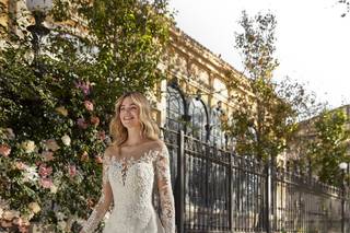 vestido de novia con encaje corte princesa