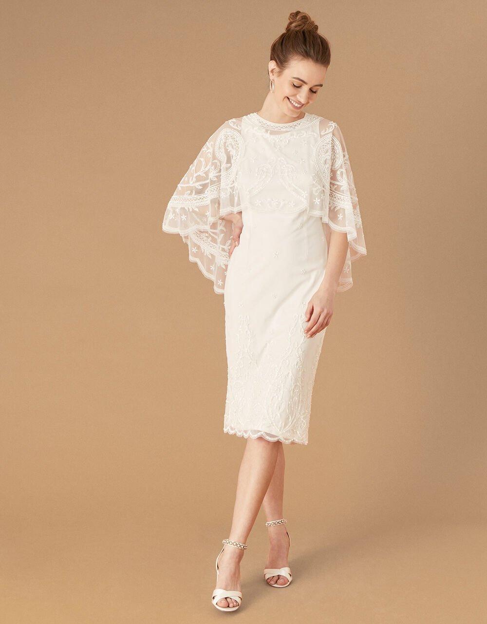 vestido de novia sencillo con túnica de encaje