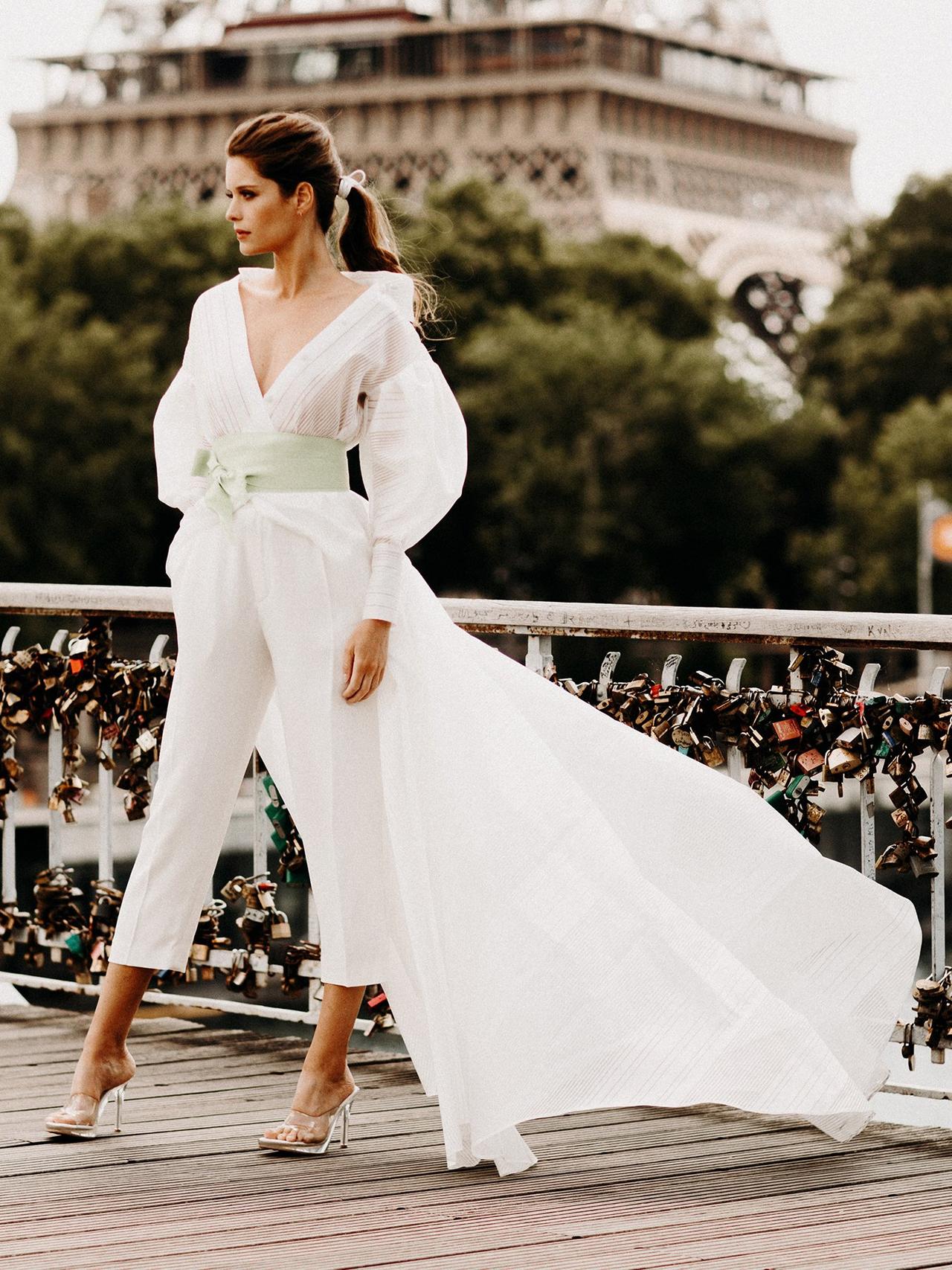 traje de pantalon para novia boda
