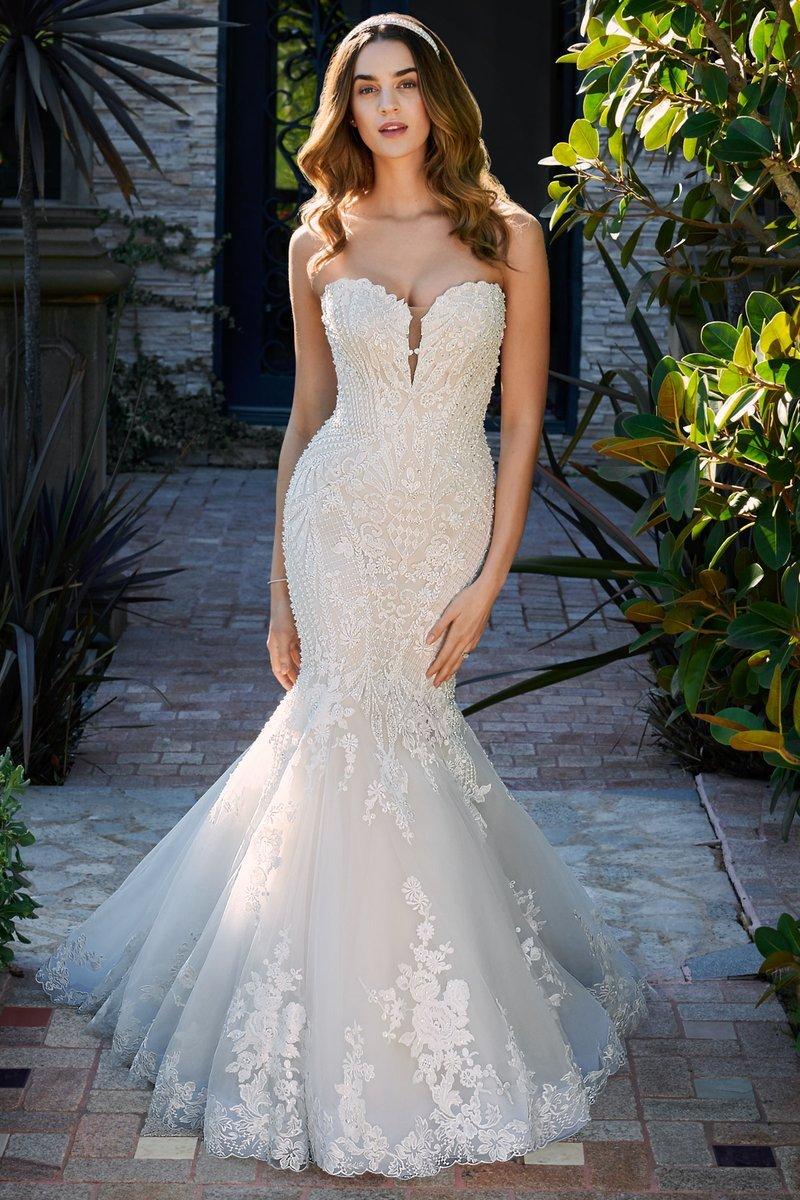 vestido de novia sirena con encaje y tul