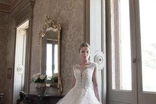 vestido de novia corte princesa con holanes