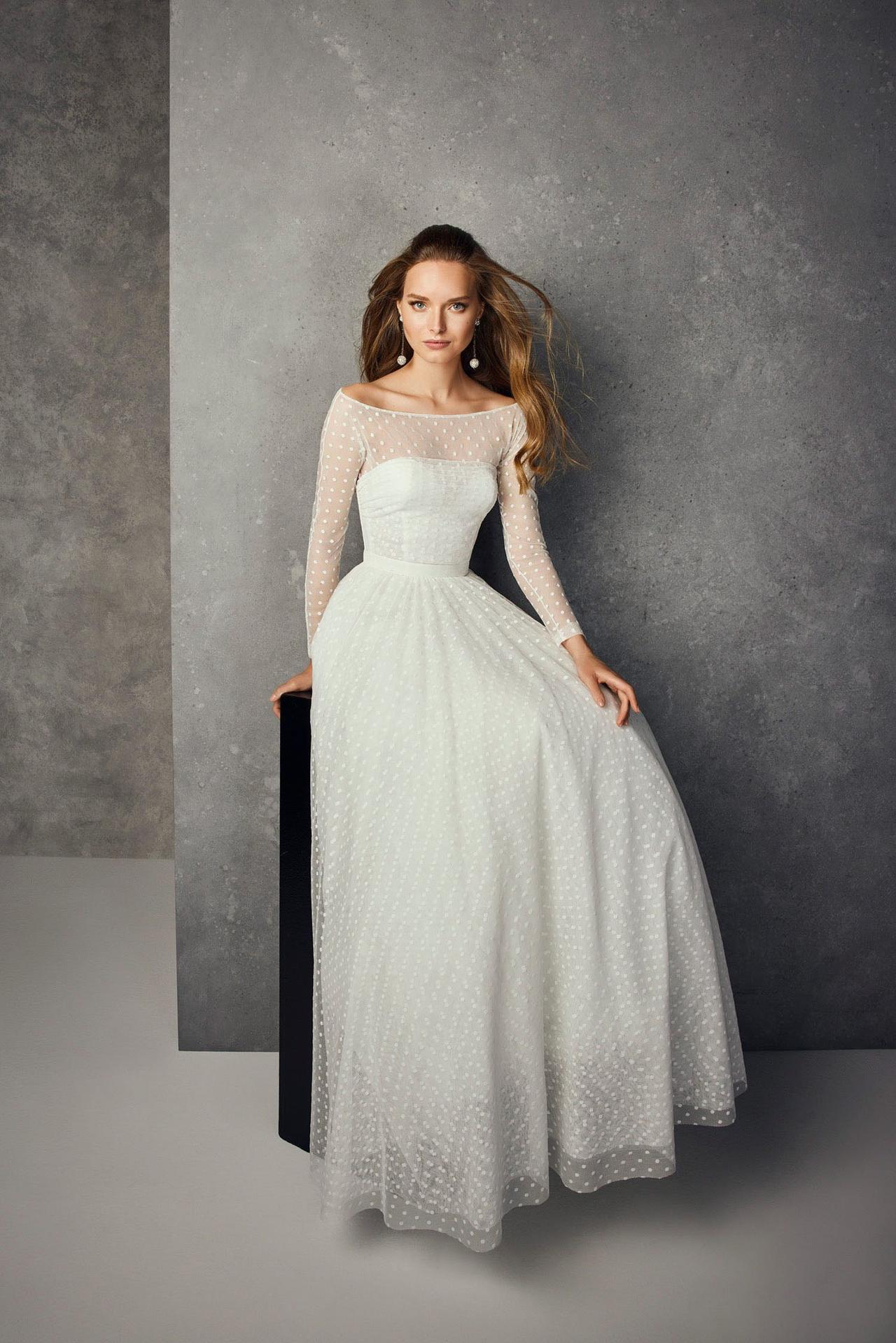 vestidos de novia sencillos y elegantes manga larga