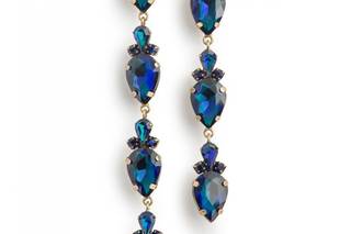 aretes largos azules