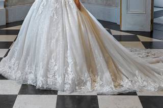 vestidos de novia corte princesa con encaje