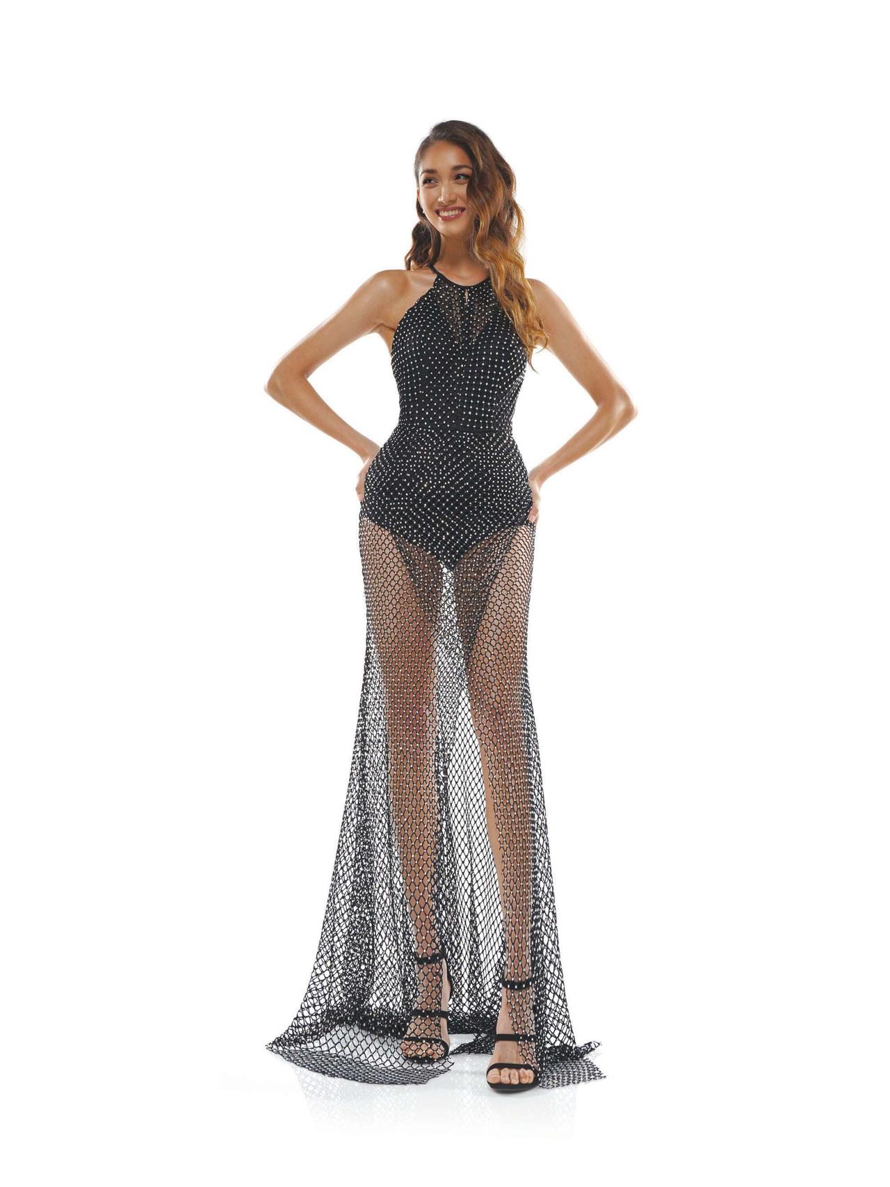 vestido de fiesta atrevido con transparencia