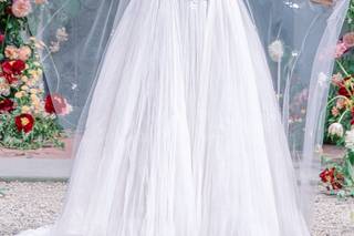 vestidos de novia hombros caídos corte princesa