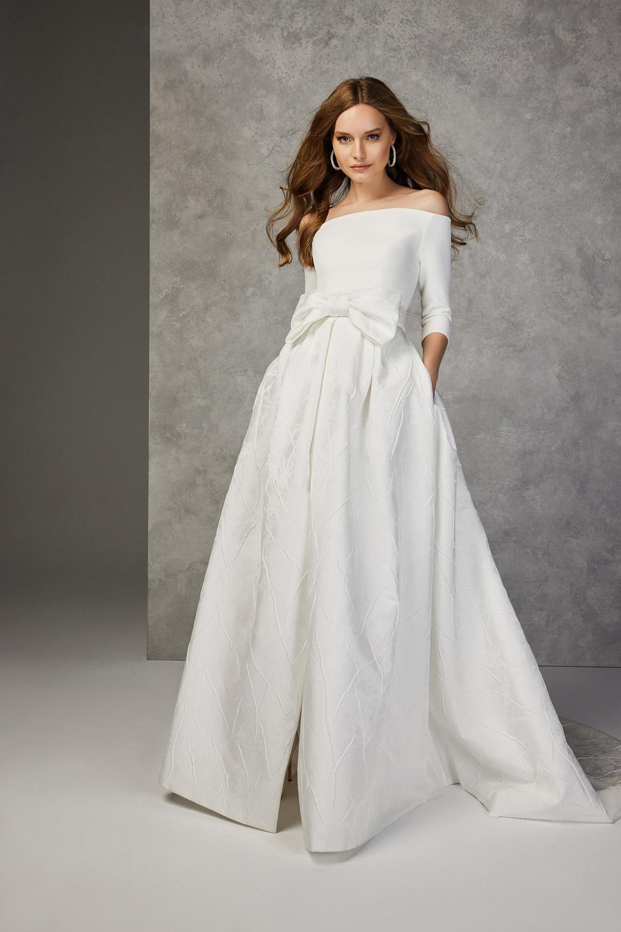 vestidos de novia sencillos y elegantes manga larga