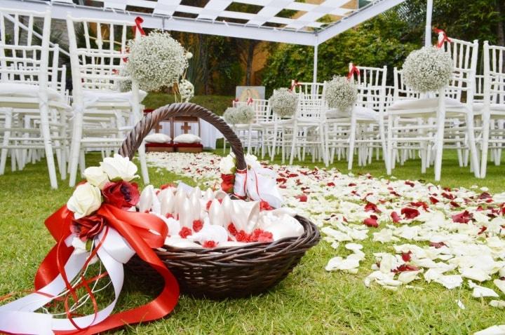 Cesta de boda para niña color blanco ceremonia diseño de flores NC romántico para boda decoración banquete 