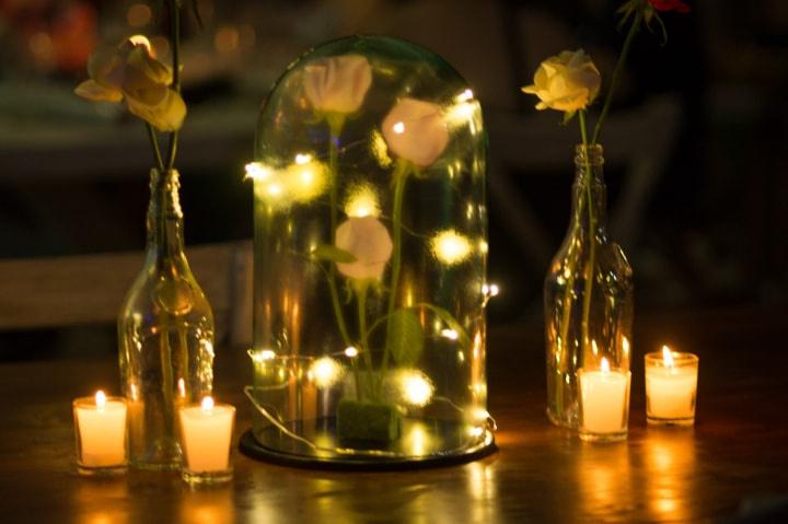 decoración con luces para boda