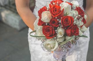 ramos de novia rojo y blanco