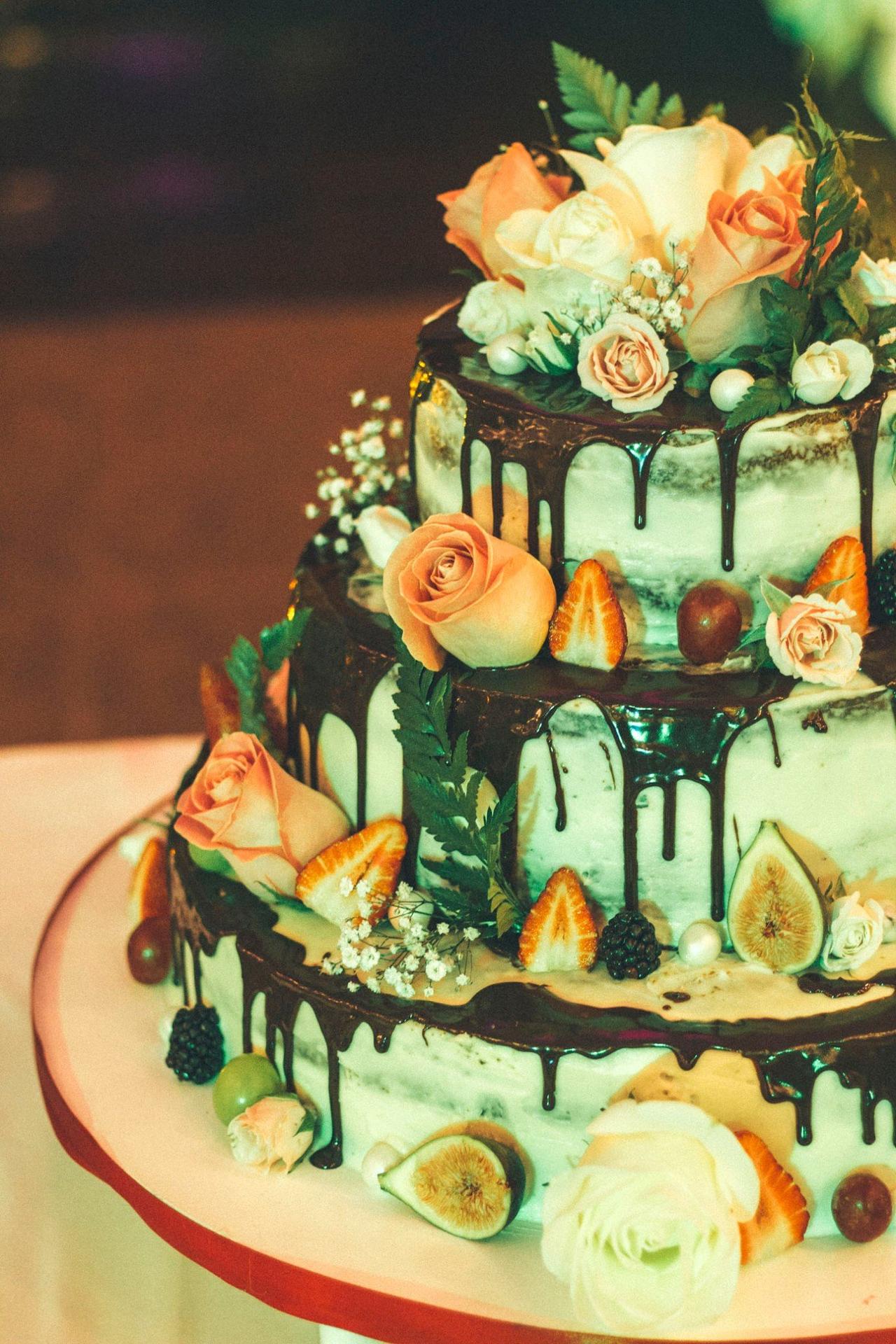 pastel de boda de chocolate