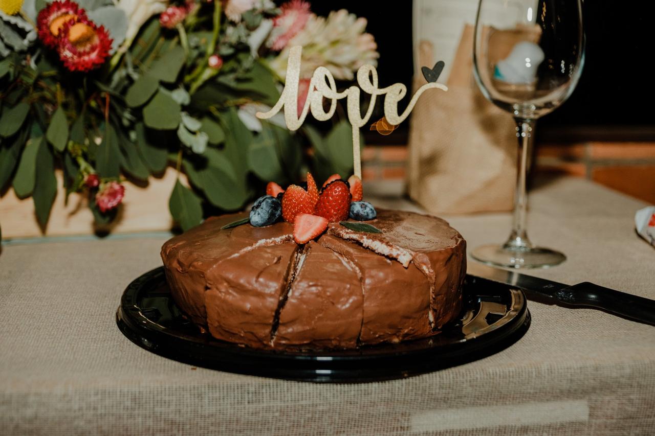 pastel de boda de chocolate