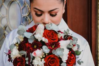 ramos de novia rojo y blanco