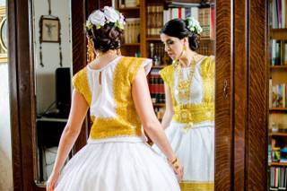 vestido de novia tradicional mexicano con volumen