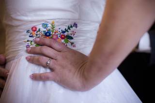 bordado mexicano en vestido de novia