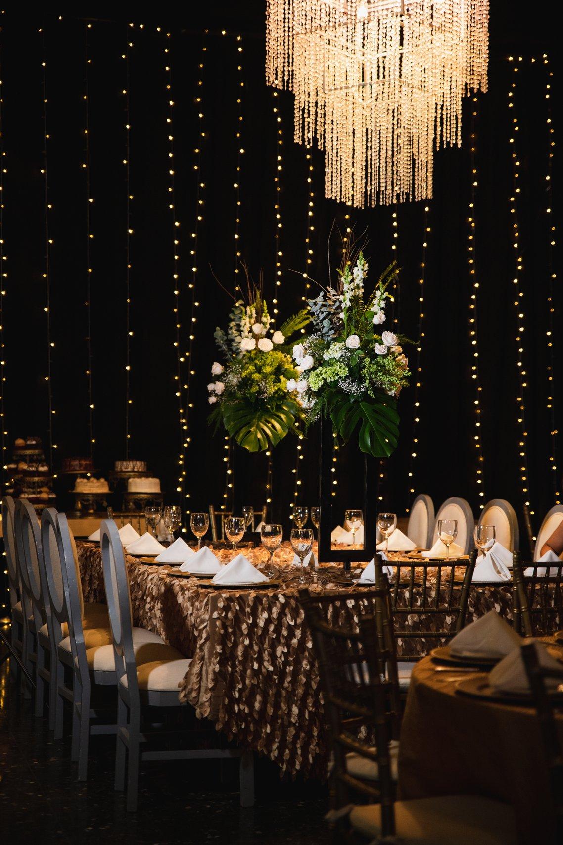 decoración con luces para boda