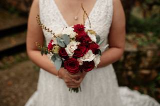 ramos de novia rojo y blanco