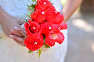 ramos de novia rojos vintage