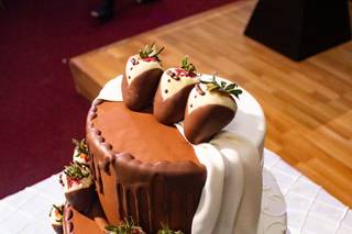 pastel de boda mitad chocolate