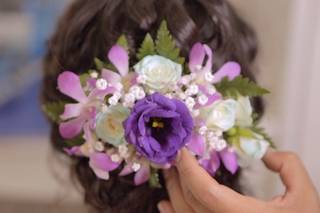 tocado de novia con flores naturales