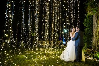 decoración con luces para boda