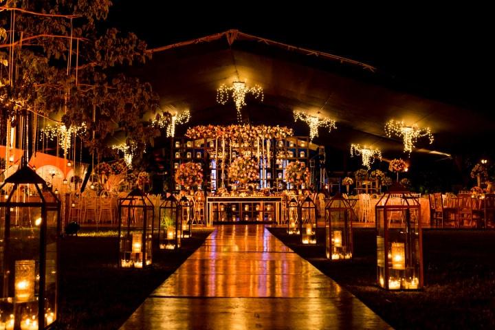 decoración con luces para boda