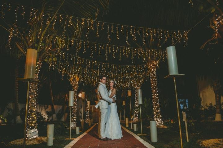 decoración con luces para boda