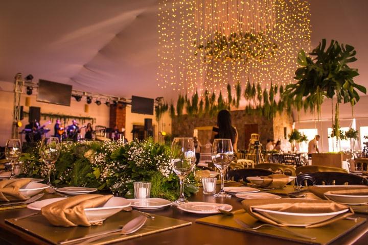 decoración con luces para boda