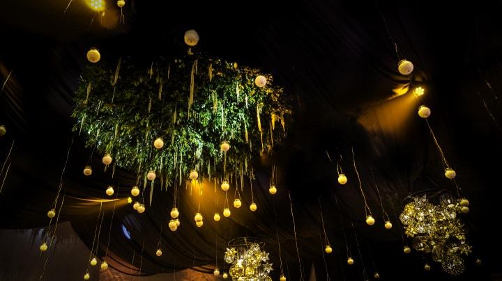 decoración con luces para boda