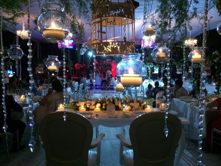 decoración con luces para boda