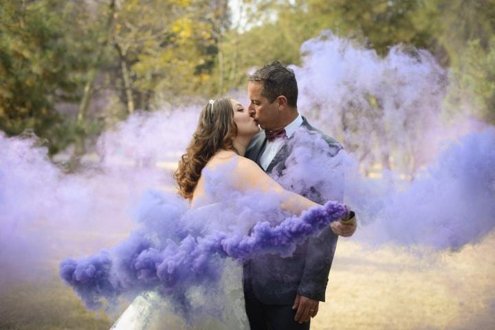 Deudor Adiós ella es Humo de colores para la boda: una sesión de fotos en las nubes -  bodas.com.mx
